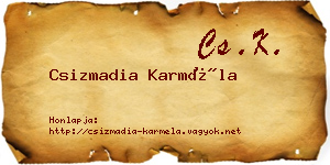Csizmadia Karméla névjegykártya